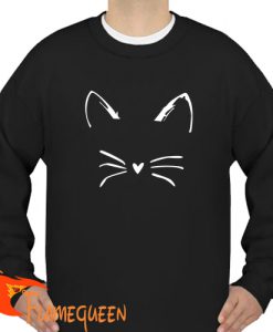 cute cat face sweatshirt