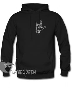 rock on hand symbol hoodie