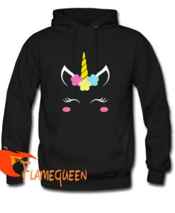 unicorn face hoodie