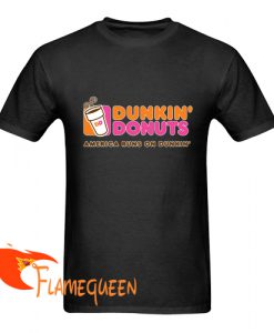 dunkin donuts america runs on dunkin tshirt