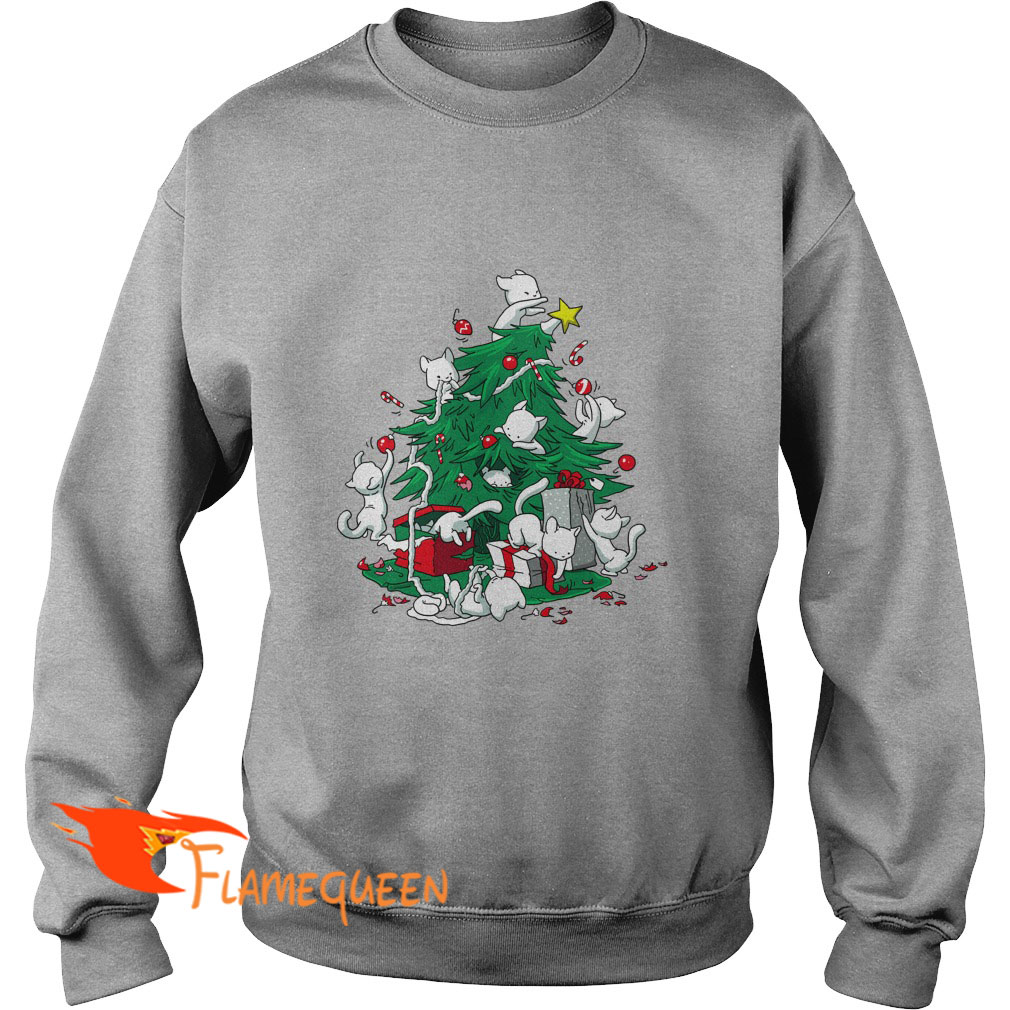 Cat Christmas Tree Sweat Shirt