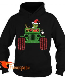 Grinch And Max Driving Jeep Christmas Hoodie