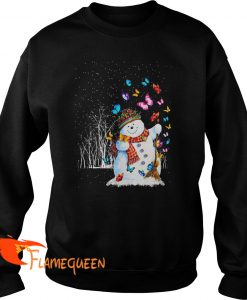 Snowman Butterfly Christmas Sweat Shirt
