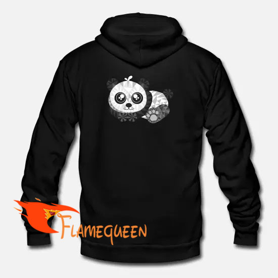 cute artsy panda bear asian back hoodie