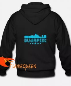 retro budapest skyline back hoodie