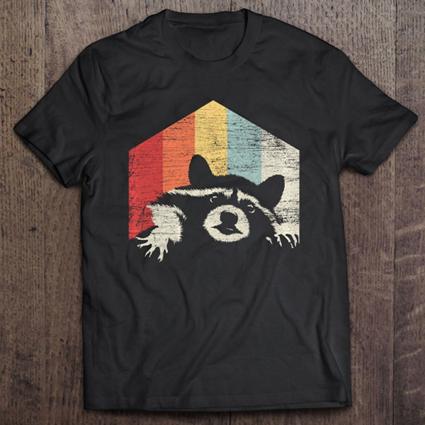 Raccoon Face Retro t shirt NA