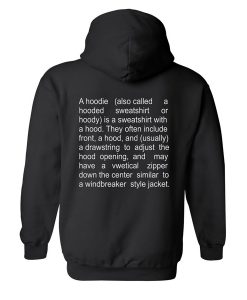 the description of a hoodie NA back