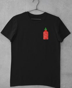 Left Chest Sriracha Bottle T-Shirt NA