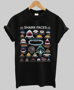 Shark Faces Of The World tshirt NA