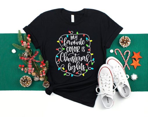 My favorite color is Christmas lights t shirt NA