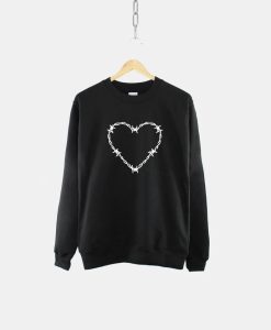 Barbed Wire Heart Goth Sweatshirt