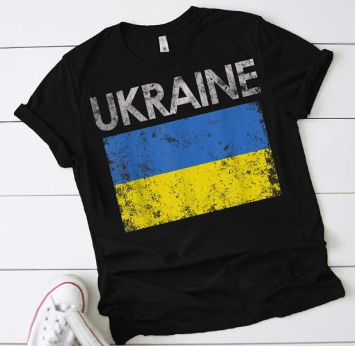 Vintage Ukraine Flag T-Shirt